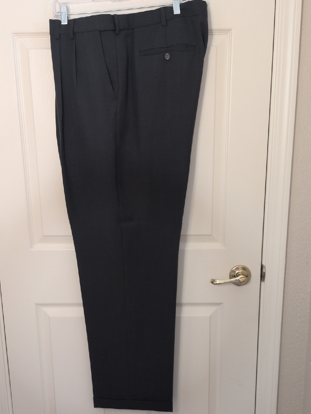 Van Heusen Dark Blue Dress Pants Size - 44x34 Very Soft!